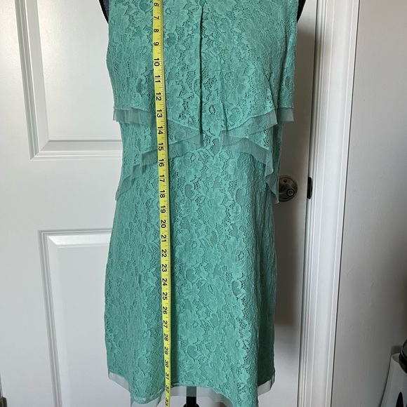 WOMEN’S BCBG MAX AZRIA LIGHT GREEN LACE MINI DRESS Cotton Blend Sz M - Picture 12 of 16